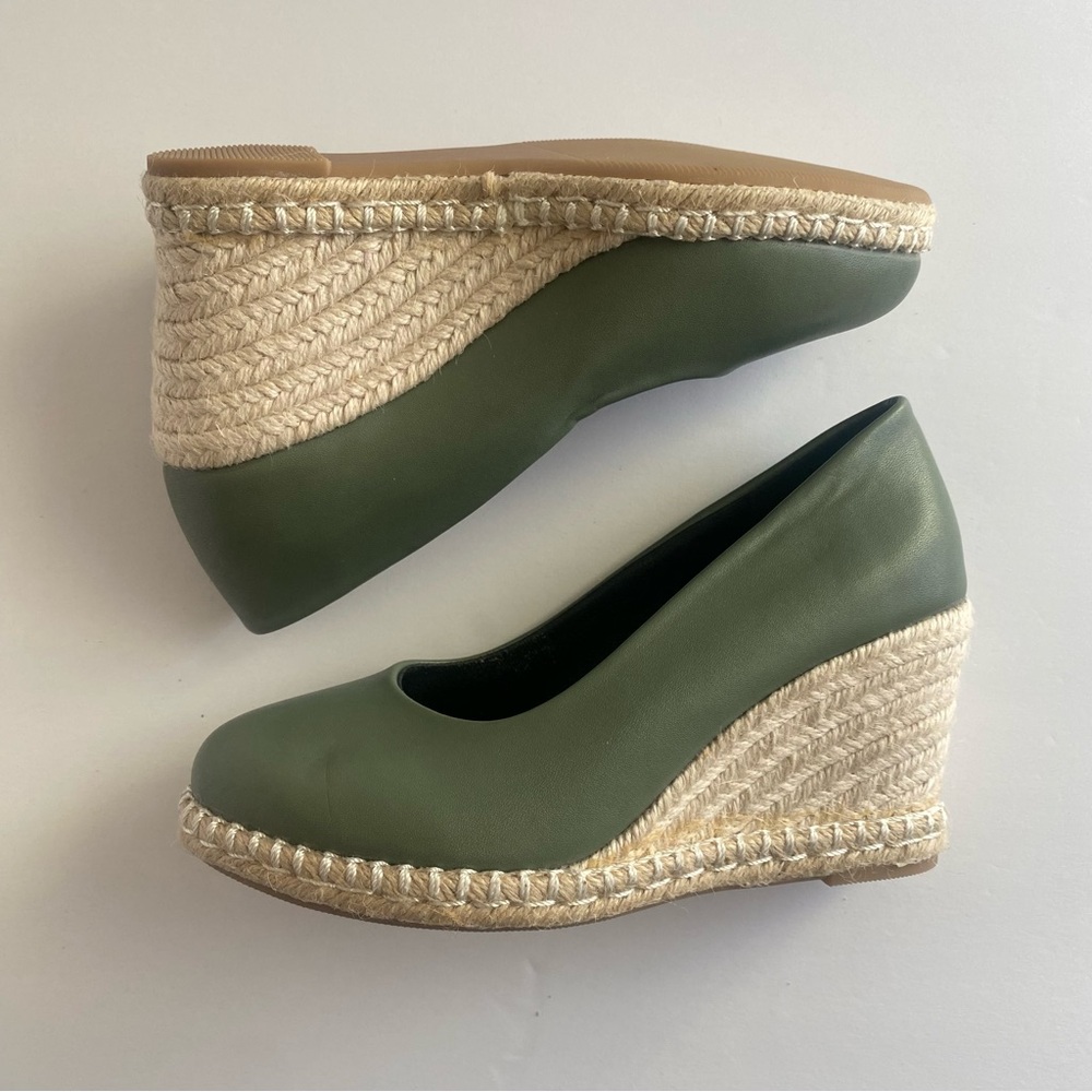 Vintage Sage Green Espadrille Wedges